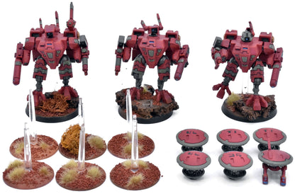 TAU EMPIRE 3 Xv8 Crisis Battlesuits #2 WELL PAINTED Warhammer 40K
