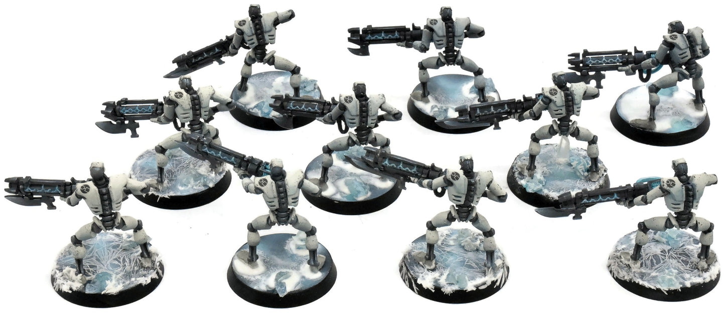 NECRONS 10 Necron Warriors #1 Warhammer 40K Old Sculpt WELL PAINTED
