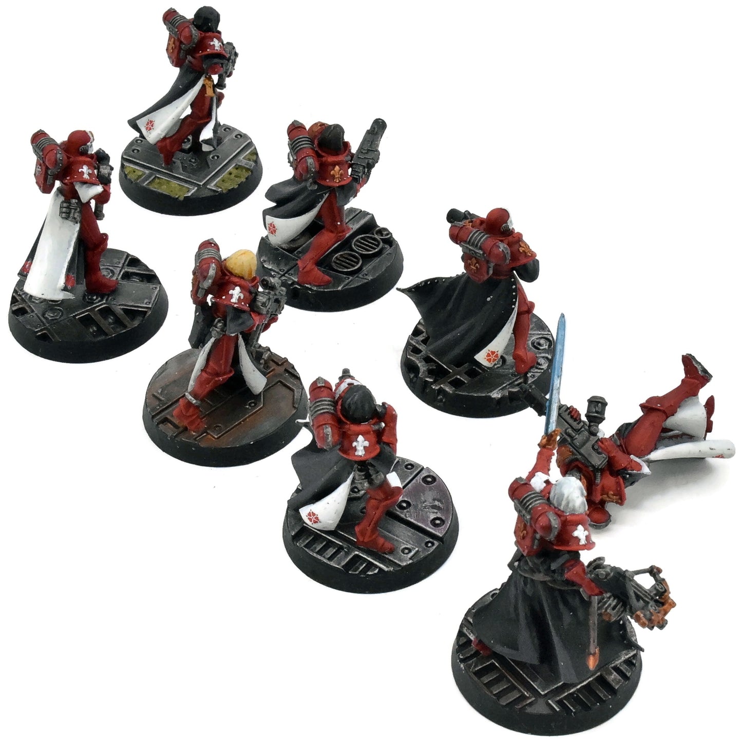 ADEPTA SORORITAS 8 Battle Sisters Squad #1 WELL PAINTED 40K missing 1 base