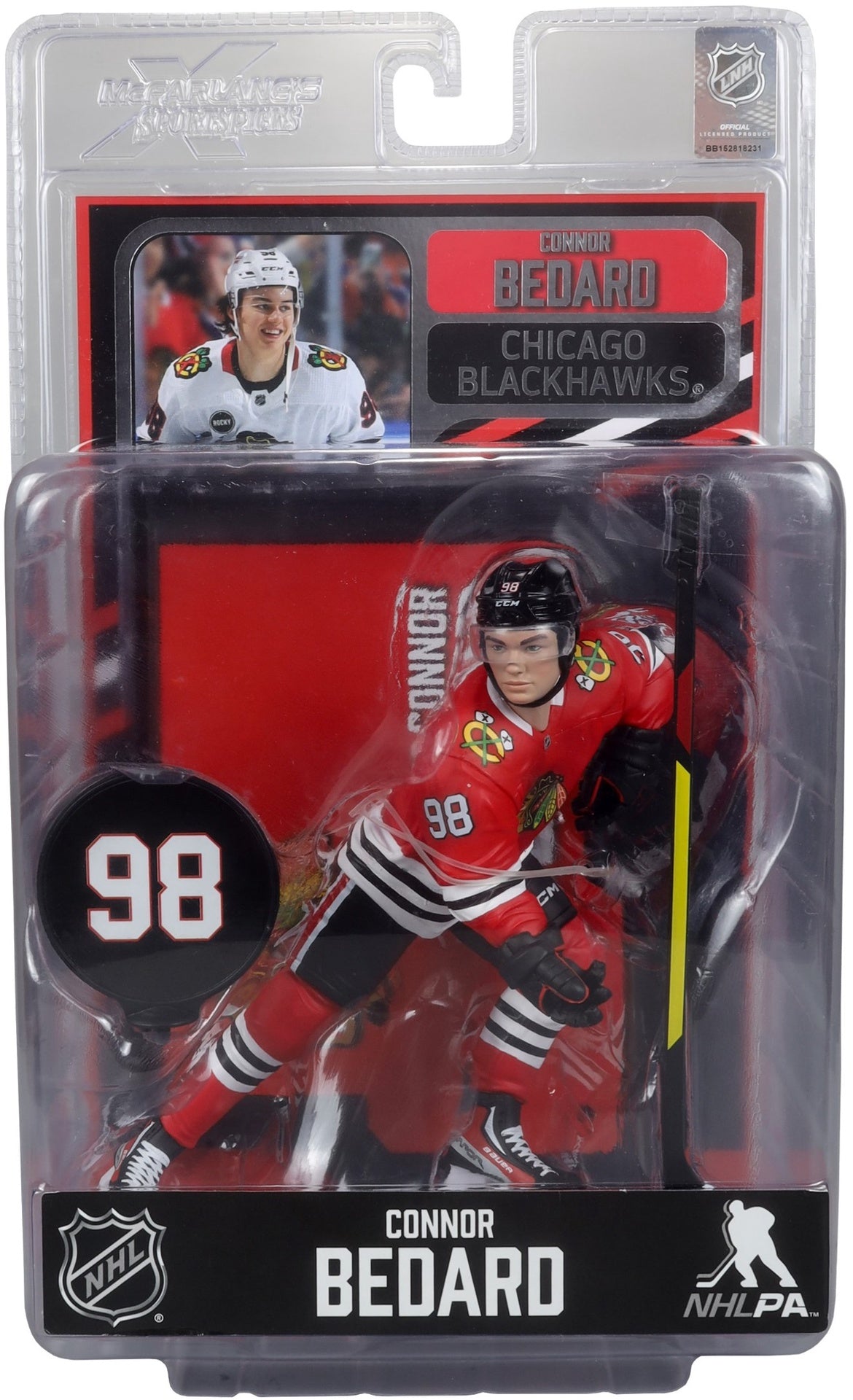 Mcfarlane Nhl Connor Bedard - Chicago Blackhawks (White or Red)