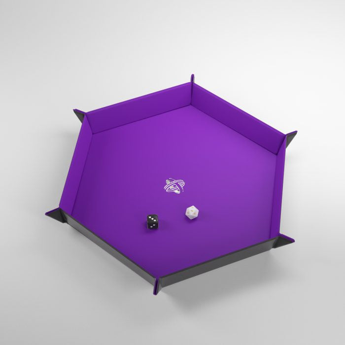Magnetic Dice Tray - Hexagonal - Black / Purple