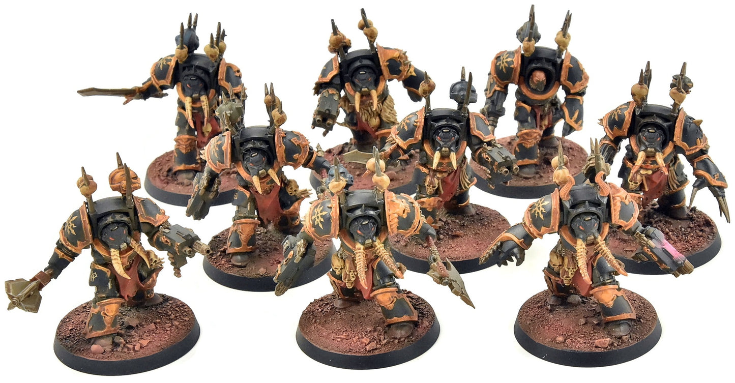 CHAOS SPACE MARINES 9 Terminators #1 WELL PAINTED Warhammer 40K