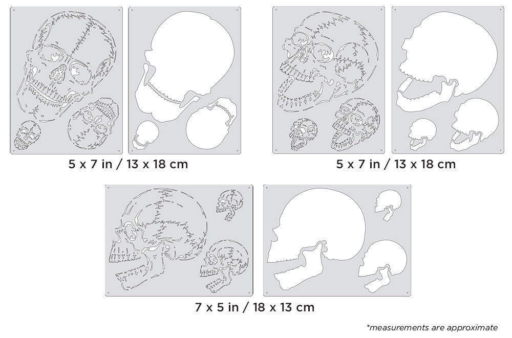 IWATA Artool Horror of Skullmaster Mini Series Set Freehand Airbrush Template
