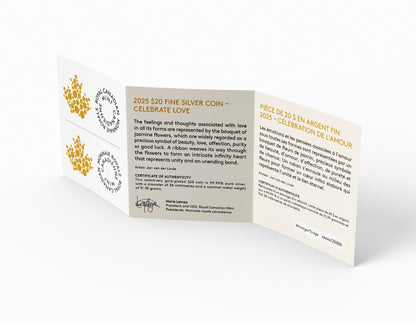 Célébrez l'amour – Pièce de 1 oz en argent fin (2025) (247519)