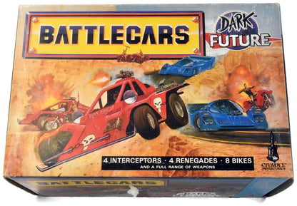 Coffret de Battlecars DARK FUTURE partiellement assemblé, il manque 1 intercepteur