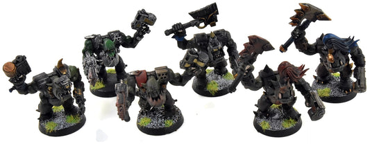 ORKS 6 Nobz #2 Warhammer 40K WELL PAINTED
