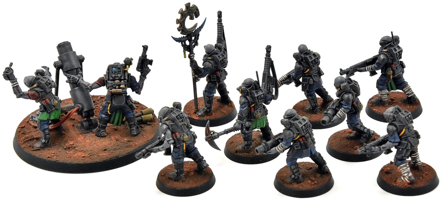 GENESTEALER CULTS 10 Neophyte Hybrids with Mortar #1 WELL PAINTED Warhammer 40K