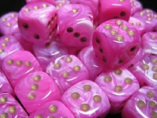 Vortex 36 * D6 Pink / Gold 12mm Chessex Dice (CHX27854)