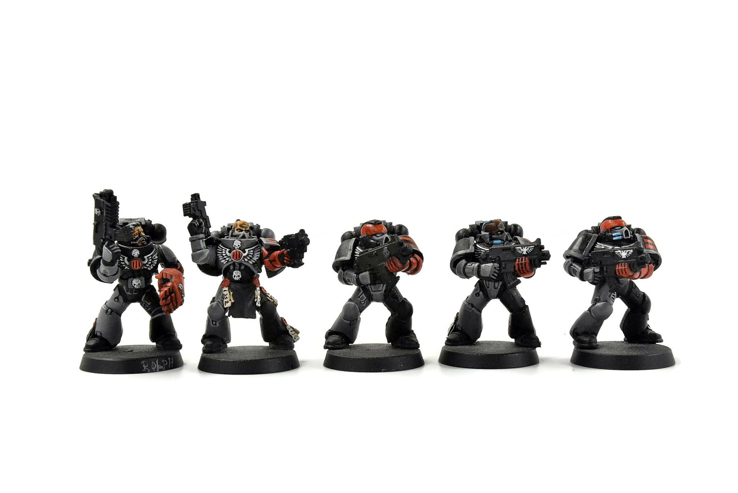 SPACE MARINES 10 Marines Converted #2 WELL PAINTED missing 1 backpack 40K