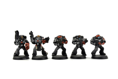 SPACE MARINES 10 Marines Converted #2 WELL PAINTED missing 1 backpack 40K