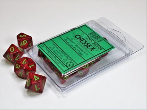Speckled 10 * D10 Strawberry Chessex Dice (CHX25104)