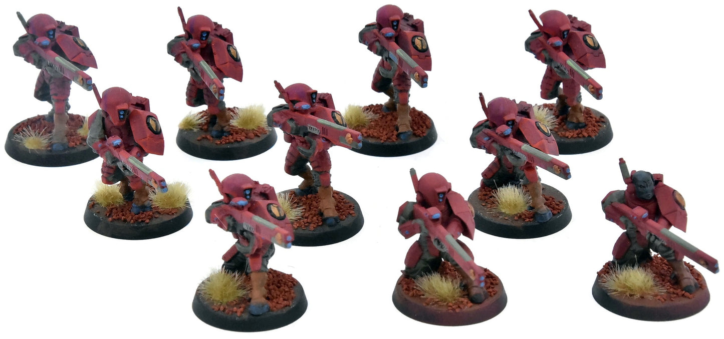 TAU EMPIRE 10 Fire Warriors #13 WELL PAINTED Warhammer 40K