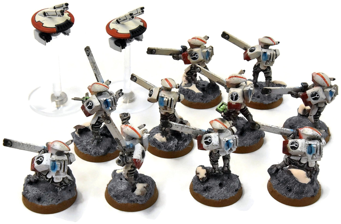 TAU EMPIRE 10 Fire Warriors #2 WELL PAINTED Warhammer 40K