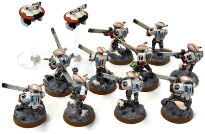 TAU EMPIRE 10 Fire Warriors #2 WELL PAINTED Warhammer 40K