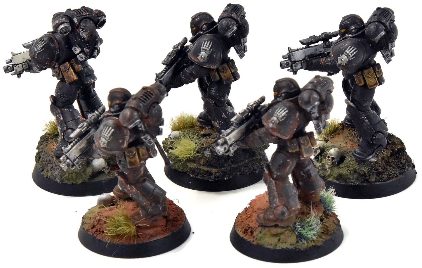 SPACE MARINES 5 Primaris Intercessors #3 PRO PAINTED Warhammer 40K iron hands