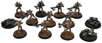 NECRONS 10 Necron Warriors #1 WELL PAINTED Warhammer 40K With 3 Scarabs