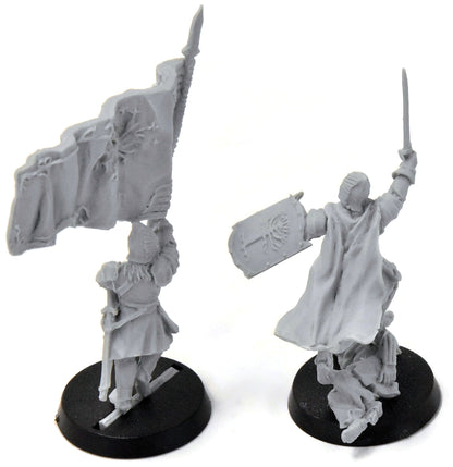 MIDDLE-EARTH Minas Tirith Gondor Command Captain & Banner #1 Finecast LOTR