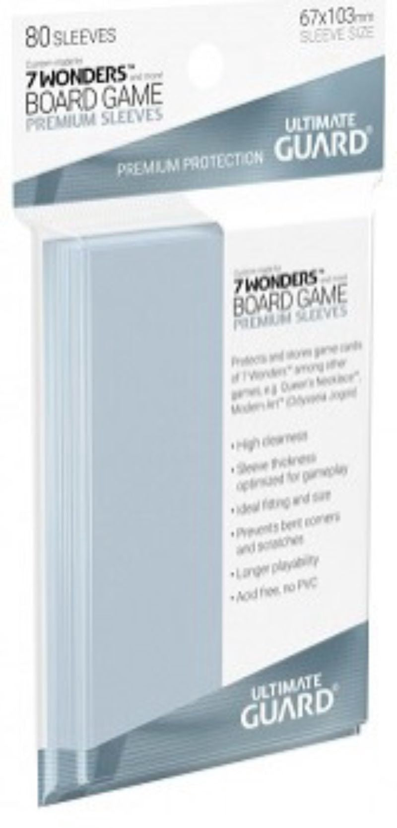 Ultimate Guard Sleeves Premium Bg Cards 7 Wonders 80Ct
