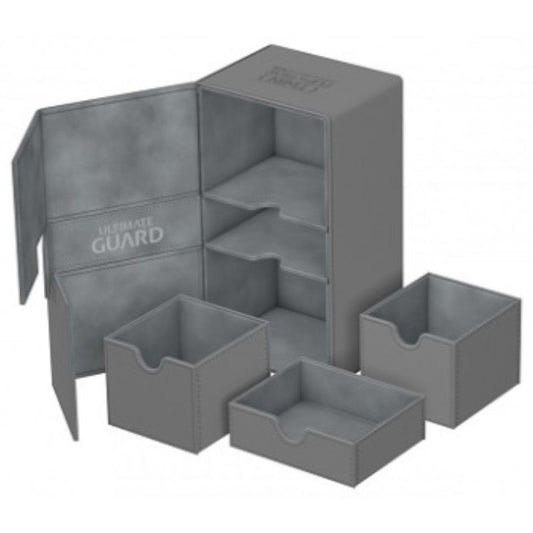Ultimate Guard Twin Flip N Tray Deck Case Xenoskin Grey 200+