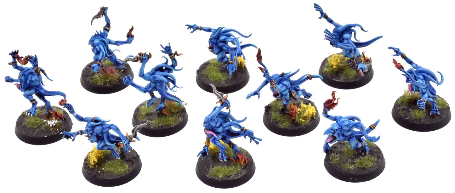 DISCIPLES OF TZEENTCH 10 Blue Horrors #1 COMMISSION PRO PAINTED Warhammer Sigmar 0133