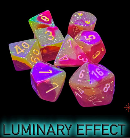 Gemini 7-die Set Polyhedral Red/yellow Luminary