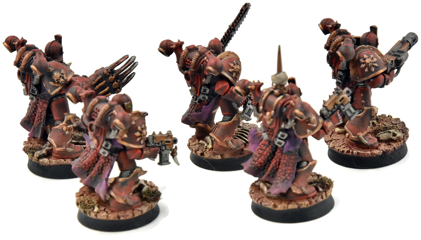 CHAOS SPACE MARINES 5 Fallen #1 PRO PAINTED  Warhammer 40K