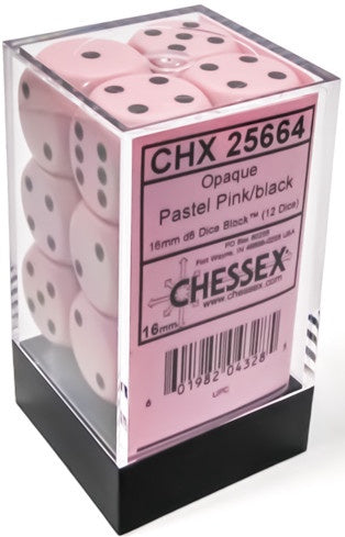 Opaque 12d6 Pastel Pink/black 16mm