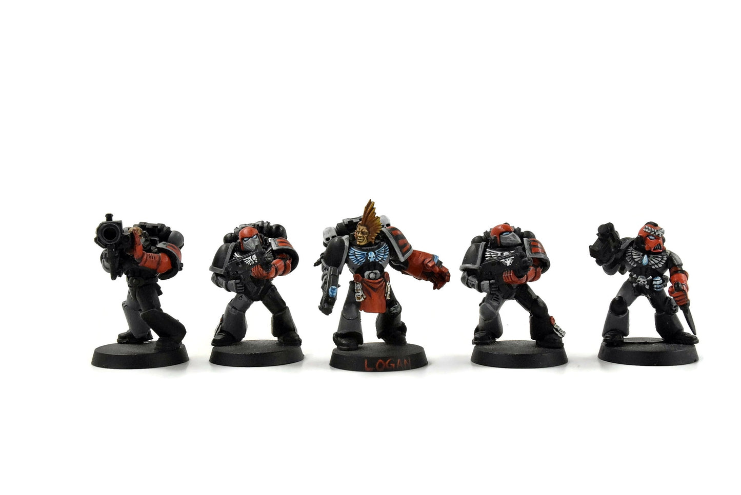 SPACE MARINES 10 Marines Converted #2 WELL PAINTED missing 1 backpack 40K