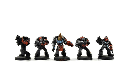 SPACE MARINES 10 Marines Converted #2 WELL PAINTED missing 1 backpack 40K