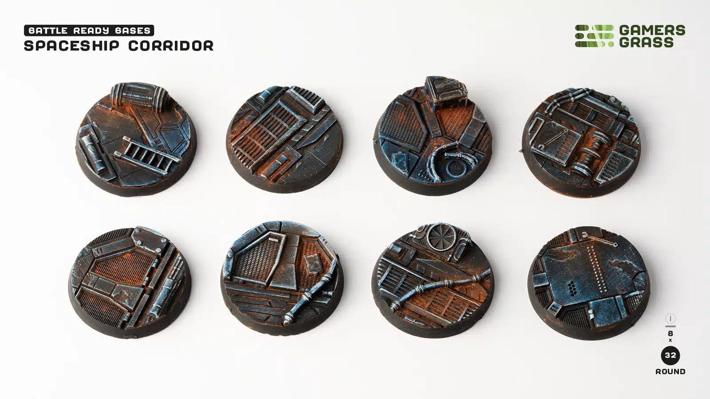 Spaceship Corridor Bases Round 32mm (x8)