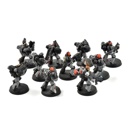 SPACE MARINES 10 Marines Converted #2 WELL PAINTED missing 1 backpack 40K