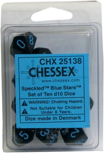 Speckled 10 * D10 Blue Star Chessex Dice (CHX25138)