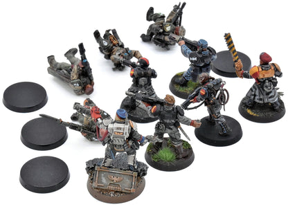 ASTRA MILITARUM 10 Cadian Shock Troops #1 WELL PAINTED Warhammer 40K 5634