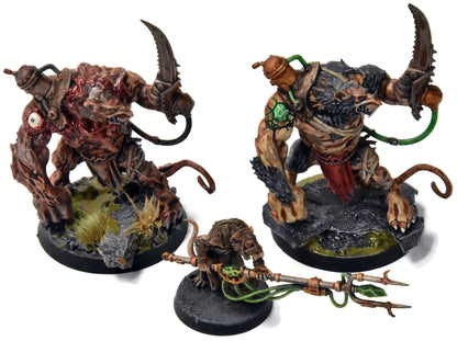 SKAVEN 2 Rat Ogors & packmaster #11 WELL PAINTED Warhammer Sigmar