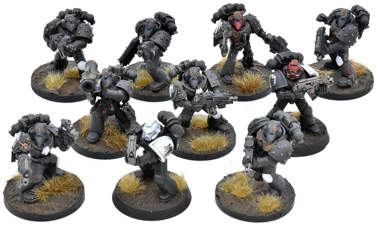 SPACE MARINES 10 Tactical Squad #3 WELL PAINTED 40K Raven Guard