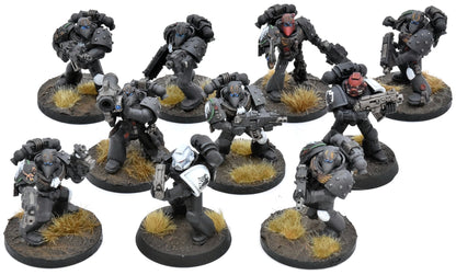 SPACE MARINES 10 Tactical Squad #3 WELL PAINTED 40K Raven Guard