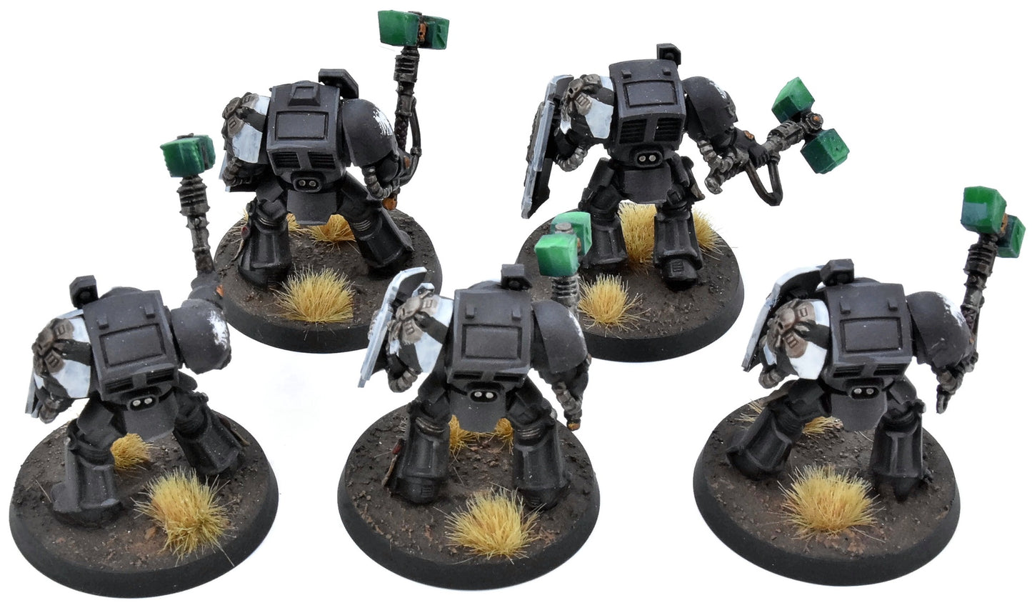 SPACE MARINES 5 Terminator Assault Squad #1 WELL PAINTED 40K Raven Guard
