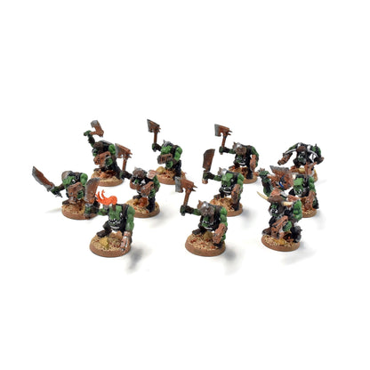 ORKS 10 Ork Boyz With Nob #9 WELL PAINTED 40K