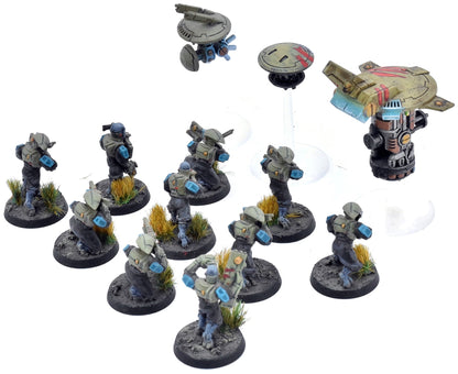 TAU EMPIRE 13 Pathfinder Team With Drones #1 WELL PAINTED Warhammer 40K