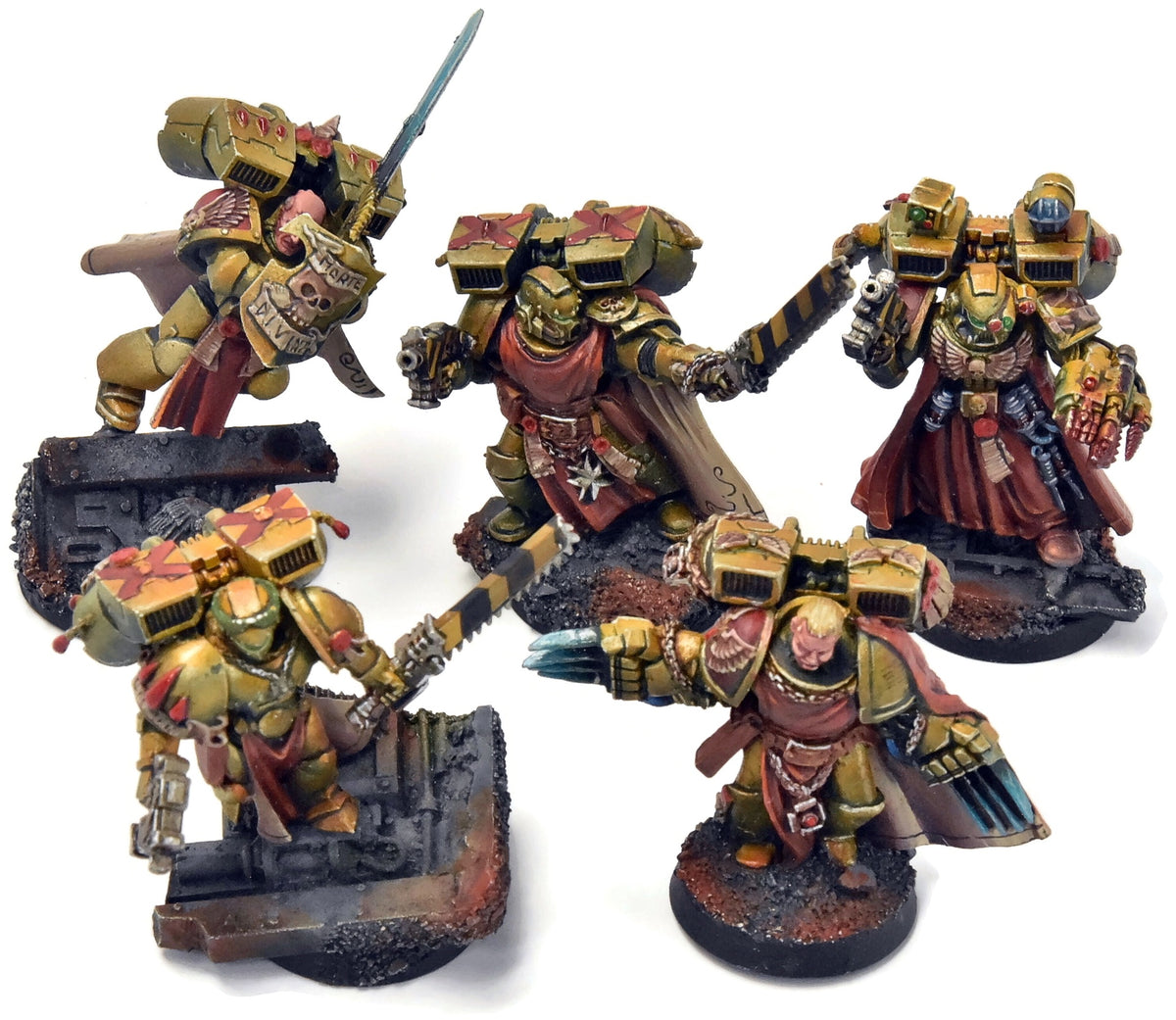 BLOOD ANGELS 5 Vanguard Veterans #24 4 METAL 1 PLASTIC PRO PAINTED Warhammer 40K