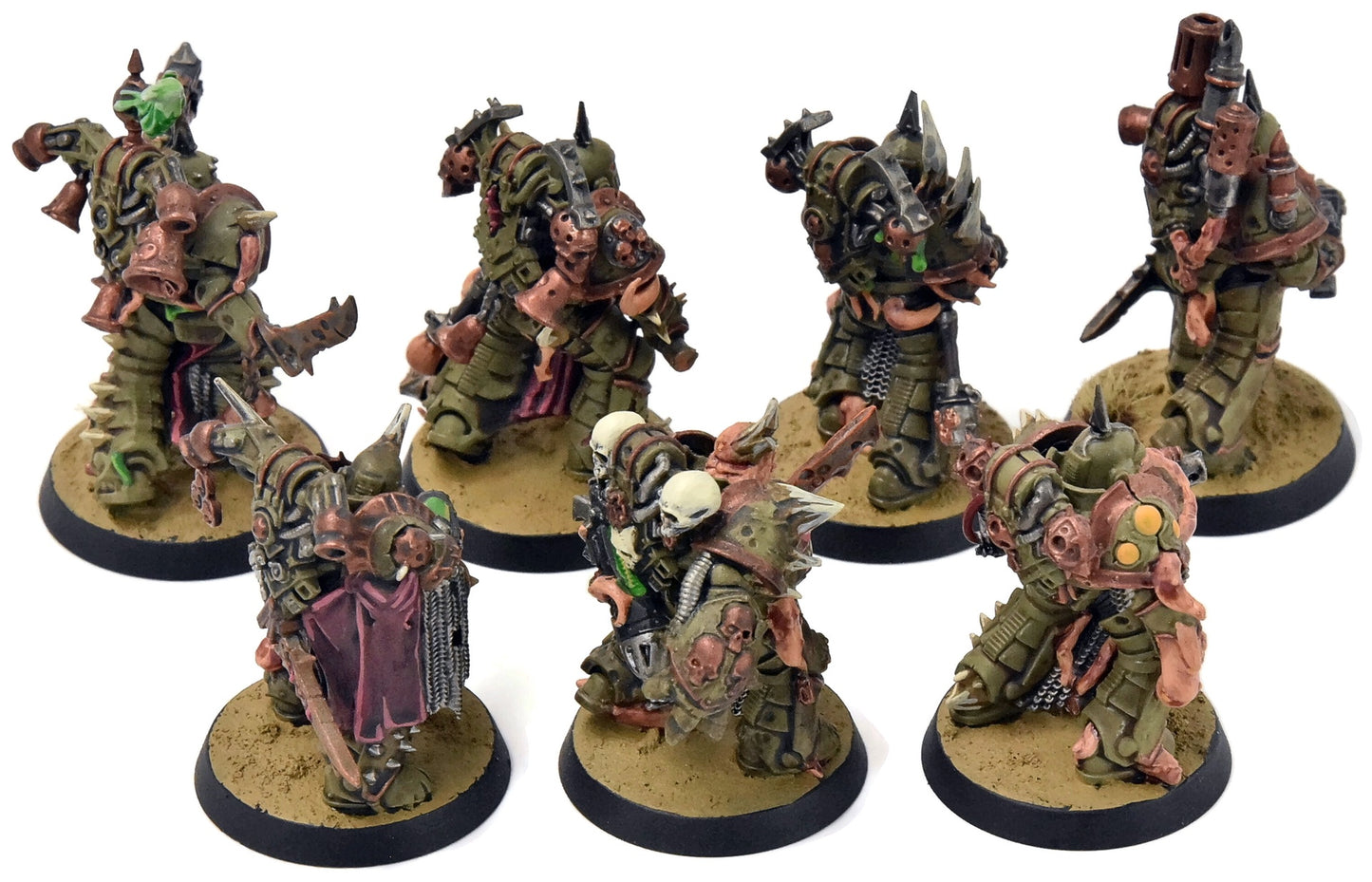 DEATH GUARD 7 Plague Marines #4 WELL PAINTED Warhammer 40K