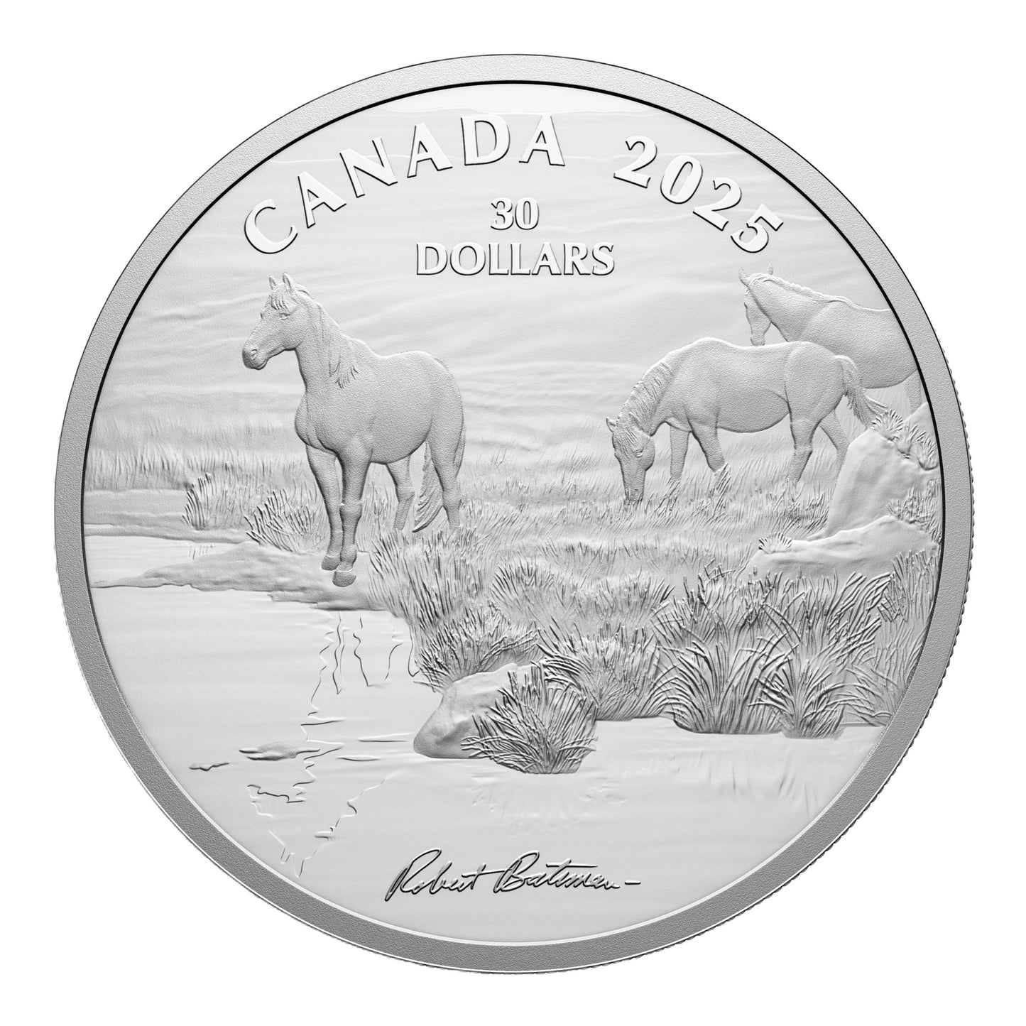 Mustang Country by Robert Bateman – 2 oz. $30 Fine Silver Coin (2025)(250126)