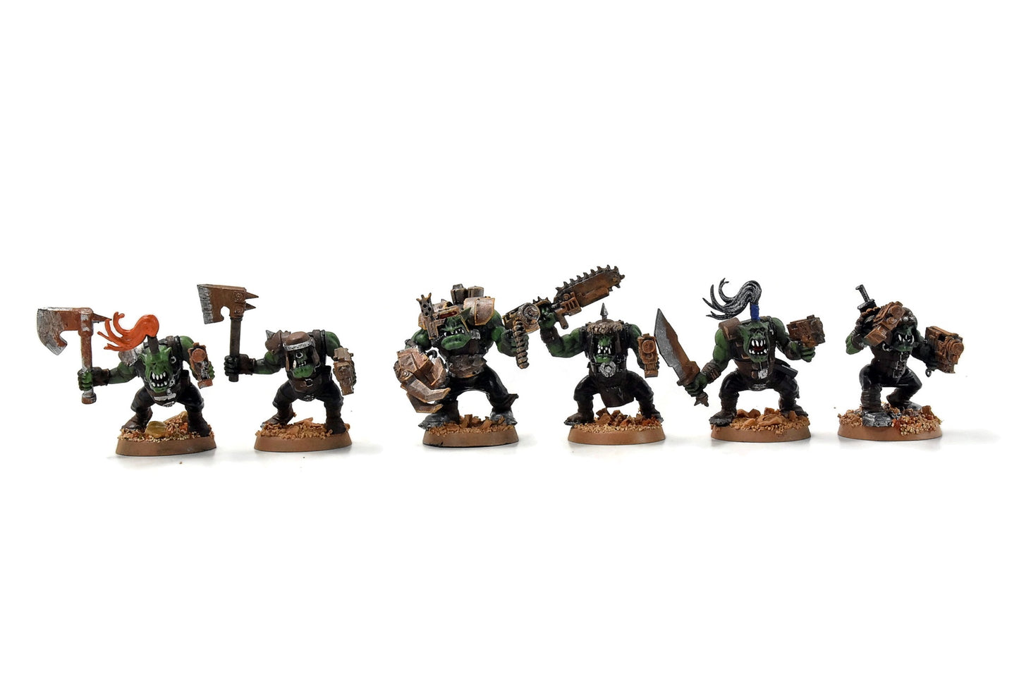ORKS 10 Ork Boyz With Nob #11 WELL PAINTED 40K