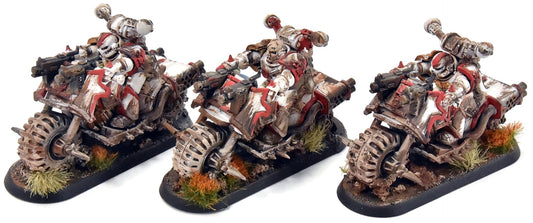 CHAOS SPACE MARINES 3 Bikers #1 WELL PAINTED Warhammer 40K