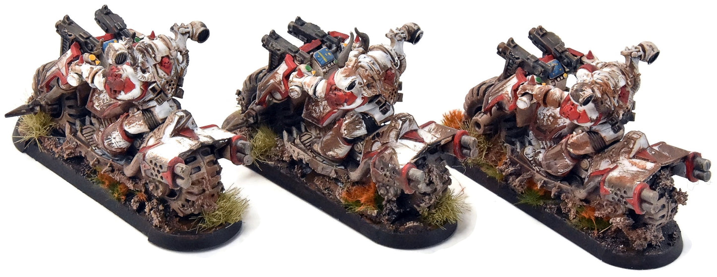 CHAOS SPACE MARINES 3 Bikers #2 WELL PAINTED Warhammer 40K