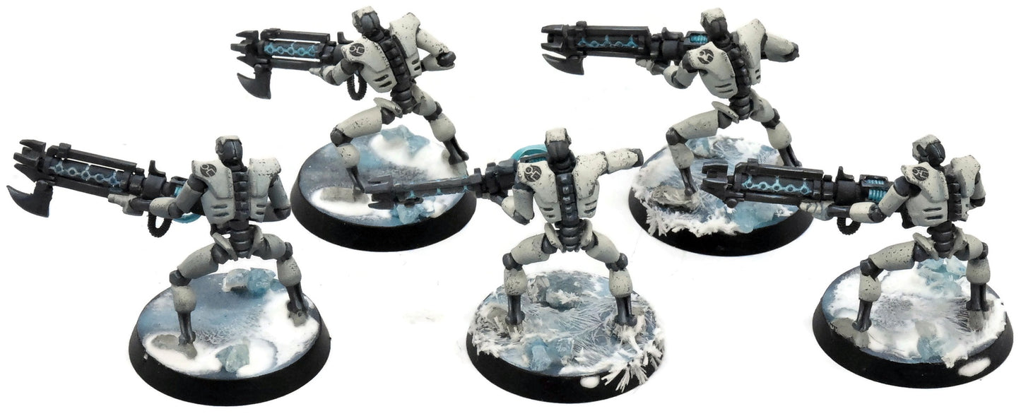 NECRONS 5 Necron Warriors #4 Warhammer 40K WELL PAINTED