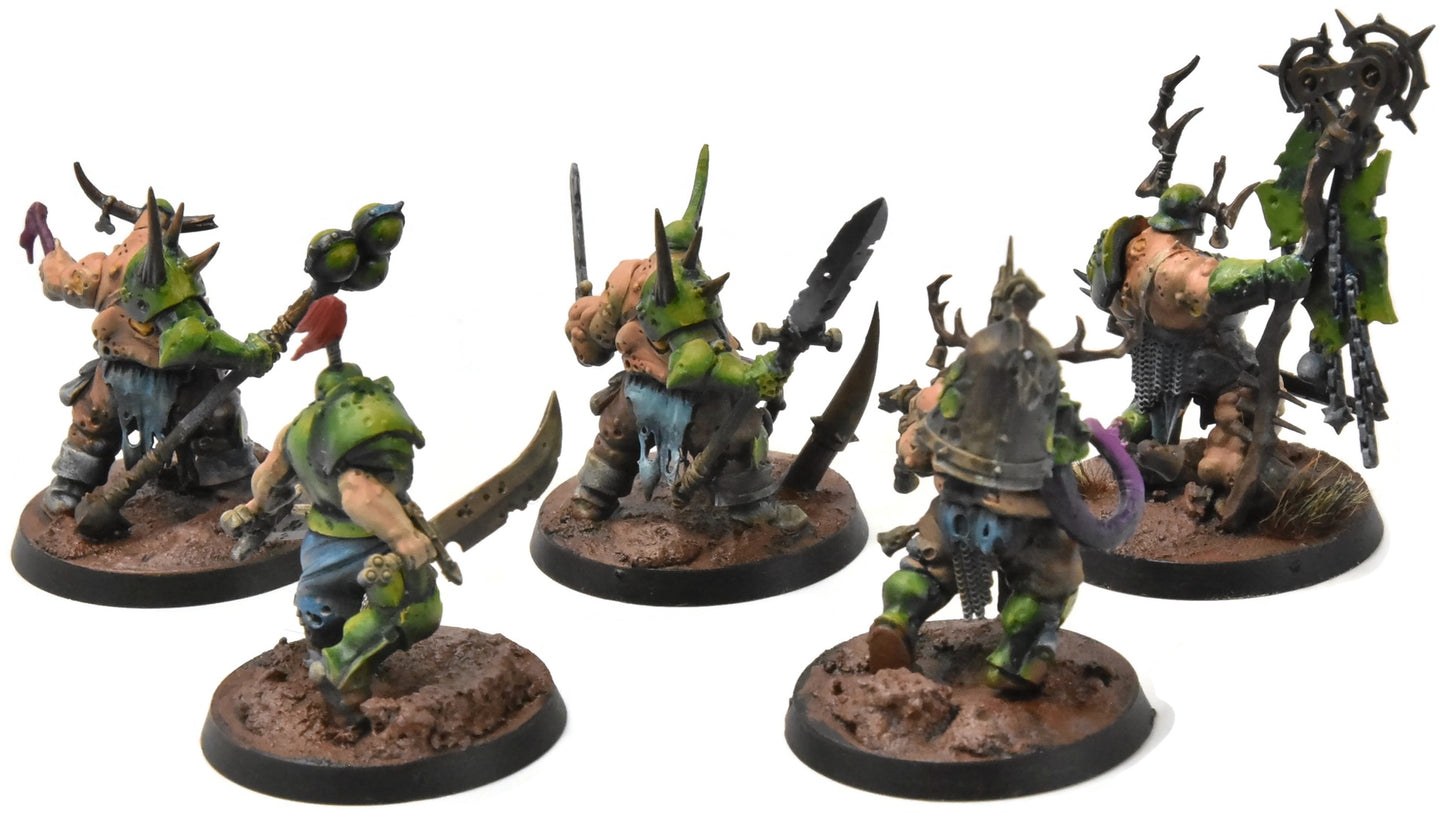 MAGGOTKIN OF NURGLE 5 Putrid Blightkings #2 WELL PAINTED Sigmar
