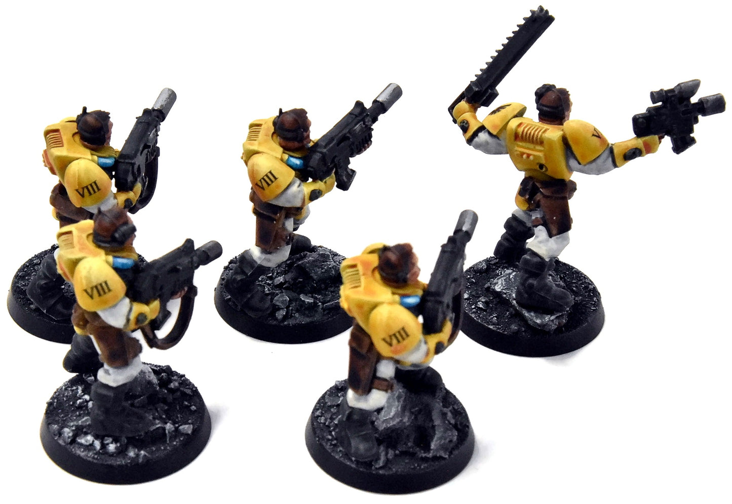 SPACE MARINES Imperial Fists 5 Scout Marines #2 WELL PAINTED Warhammer 40K