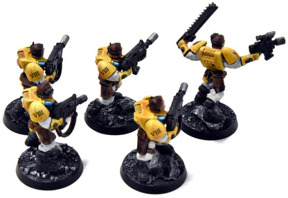 SPACE MARINES Imperial Fists 5 Scout Marines #2 WELL PAINTED Warhammer 40K
