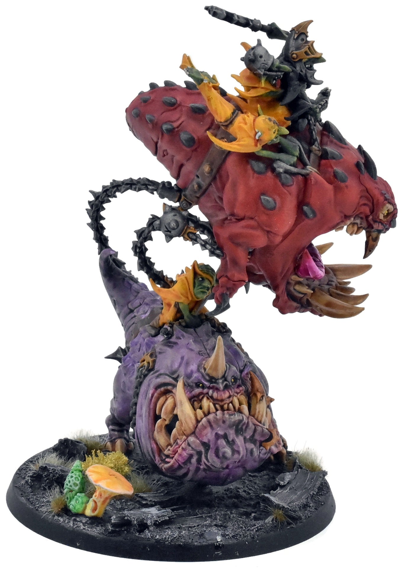 GLOOMSPITE GITZ Loonboss On Mangler Squigs #2 WELL PAINTED Warhammer Sigmar